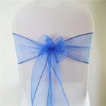 Ceinturage en organza avec noeud papillon, dcoration romantique pour chaise de jardin, mariage, restaurant, ...