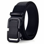 Ceinture de plein air en nylon epais pour hommes, ceinture a boucle automatique, salopette d�contract�e, ...