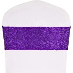 Ceintures de chaise a paillettes avec housse de cravate, jarretire de mariage romantique, dcoration ...