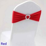 Ceinture de chaise en spandex, dcoration de mariage, noeuds papillon, noeud avec boucle en coeur d'amour, ...