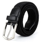 Ceinture en tissu elastique pour hommes et femmes, boucle ardillon, tresse extensible, extensible, sauvage, ...
