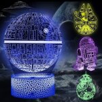 Cenove star wars lampe 3d illusion veilleuse, led 3d lampe hologramme avec 16 couleurs changeantes et ...
