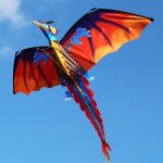Cerf - volant dragon 3d color� pour enfants, jouet d'ext�rieur, avec ligne de queue de 100m, accessoires ...