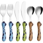 Cfrx - couverts enfants en inox - lot de 6 pices : 2 x fourchettes, 2 x couteaux scuriss, 2 x cuillres ...