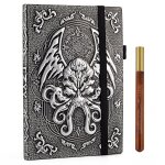 Ch03s - journal de campagne dnd avec couverture en cuir gaufr cthulhu 3d, 200 pages vierges, carnet ...
