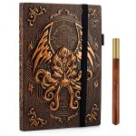 Ch03b - journal de campagne dnd avec couverture en cuir gaufr cthulhu 3d, 200 pages vierges, carnet ...