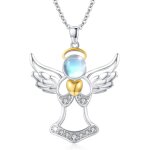 Chaîne ange gardien en argent 925 avec pendentif ange pour fille, cadeau d'anniversaire pour femme, fille, ... Chaîne ange gardien en argent 925 avec pendentif ange pour fille, cadeau d'anniversaire pour femme, fille, ...