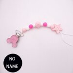 Chane attache - ttine en silicone avec nom pour bb, joli porte - ttine, a tte de souris, fait main, ...
