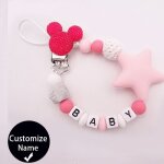 Chaîne attache - tétine en silicone avec nom pour bébé, joli porte - tétine, a tête de souris, fait main, ... Chaîne attache - tétine en silicone avec nom pour bébé, joli porte - tétine, a tête de souris, fait main, ...