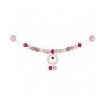 Chane pour poussette rose, gris, blanc avec clips