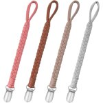 Chane de sucette bb en coton avec, avec 4 pcs adaptateur de sucette convient aux sucettes jouets de ...