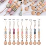 Cha�ne de sucette en silicone fait a la main, anneau de dentition pour b�b�, clips de sucette ecologiques, ...