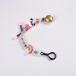 Chane de sucette en silicone personnalise pour bb, fait a la main, perles de scurit, anneau de ...