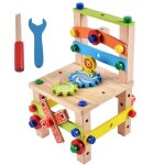 Chaise d'assemblage en bois pour bb, jouet educatif, prscolaire, varit multifonctionnelle, outil ...