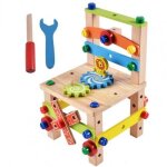 Chaise a assembler en bois pour enfants, ensemble d'ecrous montessori, jouet educatif combin�