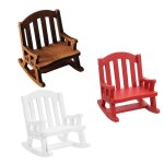 Chaise a bascule miniature en bois, 3 pices, modles de mini maison de poupe, dcor
