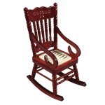 Chaise a bascule miniature pour maison de poupe 1:12, ensemble de meubles en bois, simulation de maison ...