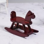Chaise cheval a bascule en bois 1:12, jouets pour enfants, accessoires miniatures, meubles, maison de ...