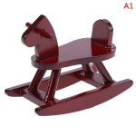 Chaise cheval a bascule en bois 1:12, jouets pour enfants, maison de poupe miniature, accessoires de ...