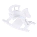 Chaise cheval a bascule miniature en bois pour maison de poup�e, accessoires meubles et jouets, 1 / 12 ...