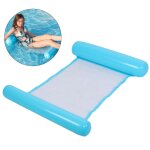 Chaise flottante de piscine flottante de hamac pliable de lit d'eau gonflable portative (bleu)