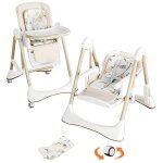 Chaise haute bebe 2 en 1 magic zc chaise haute evolutif transat bebe pliage en un clic sans bpa 6 positions ...