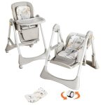 Chaise haute bebe 2 en 1 magic zc chaise haute evolutif transat bebe pliage en un clic sans bpa roulettes ...