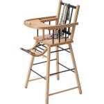 Chaise haute en bois andré hybride anthracite - combelle Chaise haute en bois andré hybride anthracite - combelle