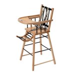 Chaise haute en bois andr hybride noir - combelle