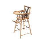 Chaise haute en bois andr hybride vieux rose - combelle