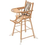 Chaise haute en bois andré vernis naturel - combelle Chaise haute en bois andré vernis naturel - combelle