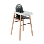 Chaise haute bois lili hybride noir - combelle