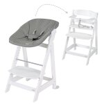 Chaise haute pour enfants ensemble 2en1 avec transat b�b� 'stone matelass�' - blanc