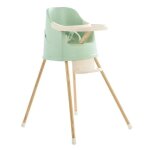 Chaise haute evolutive thermobaby youpla vert cladon - fabrique en france