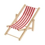 Chaises longues de plage miniature, 6, 5 x 11 cm pour le monde des lutins - rico design rouge et blanc ...