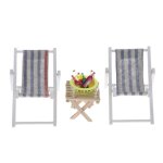 Chaise longue pliable miniature, avec boissons, pour maison de poup�e, ornements, fabrication de sc�nes ...