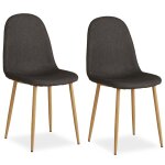 Chaise salle manger lot de 2 - anthracite