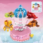 Chaise volante rotative pour filles, jeux de ville, blocs de construction en briques, kit romantique, ...