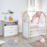 Chambre bébé 2 pièces roba - cabane - lit 60x120 transformable + commode a langer evolutive - blanc - ... Chambre bébé 2 pièces roba - cabane - lit 60x120 transformable + commode a langer evolutive - blanc - ...