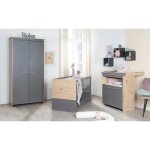 Chambre b�b� compl�te : lit 60 x 120 cm + commode a langer + armoire - anna - roba - ch�ne kent / anthracite ...