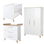 Chambre b�b� compl�te roba - leon - lit 60x120 transformable en cododo + commode a langer + armoire 2 ...