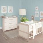 Chambre b�b� duo evolutive roba - momo - lit 70x140 + commode a langer a 3 tiroirs - beige cashmere - ...
