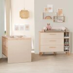 Chambre b�b� duo jil - roba - lit evolutif 70x140 cm et commode a langer - cashmere / d�cor ch�taignier ...