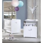 Chambre bb duo lit bb 120x60 + commode a langer 2 tiroirs et niche leaf