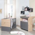 Chambre b�b� duo : lit 60 x 120 cm + commode a langer evolutive - anna - roba - ch�ne kent / anthracite ...