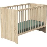 Chambre bb duo montana - lit 120x60 + commode a langer 2 tiroirs dcor chene dor - sauthon
