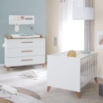 Chambre b�b� duo roba - ole - lit evolutif 70x140 cm + commode a langer avec plan a langer amovible - ...