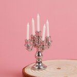 Chandelier miniature rtro a cinq ttes, modle de lampe a bougie, accessoires de dcoration, meubles ...