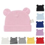 Chapeau de b�b� avec oreilles en coton, accessoires chauds pour nouveau - n�, b�b� fille et gar�on, bonnet ...