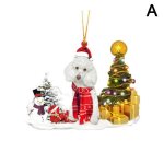 Chapeau en bois pour chien de no�l, 1 pi�ce, mignon, suspendu, pendentifs pour arbre de no�l, ornements, ...